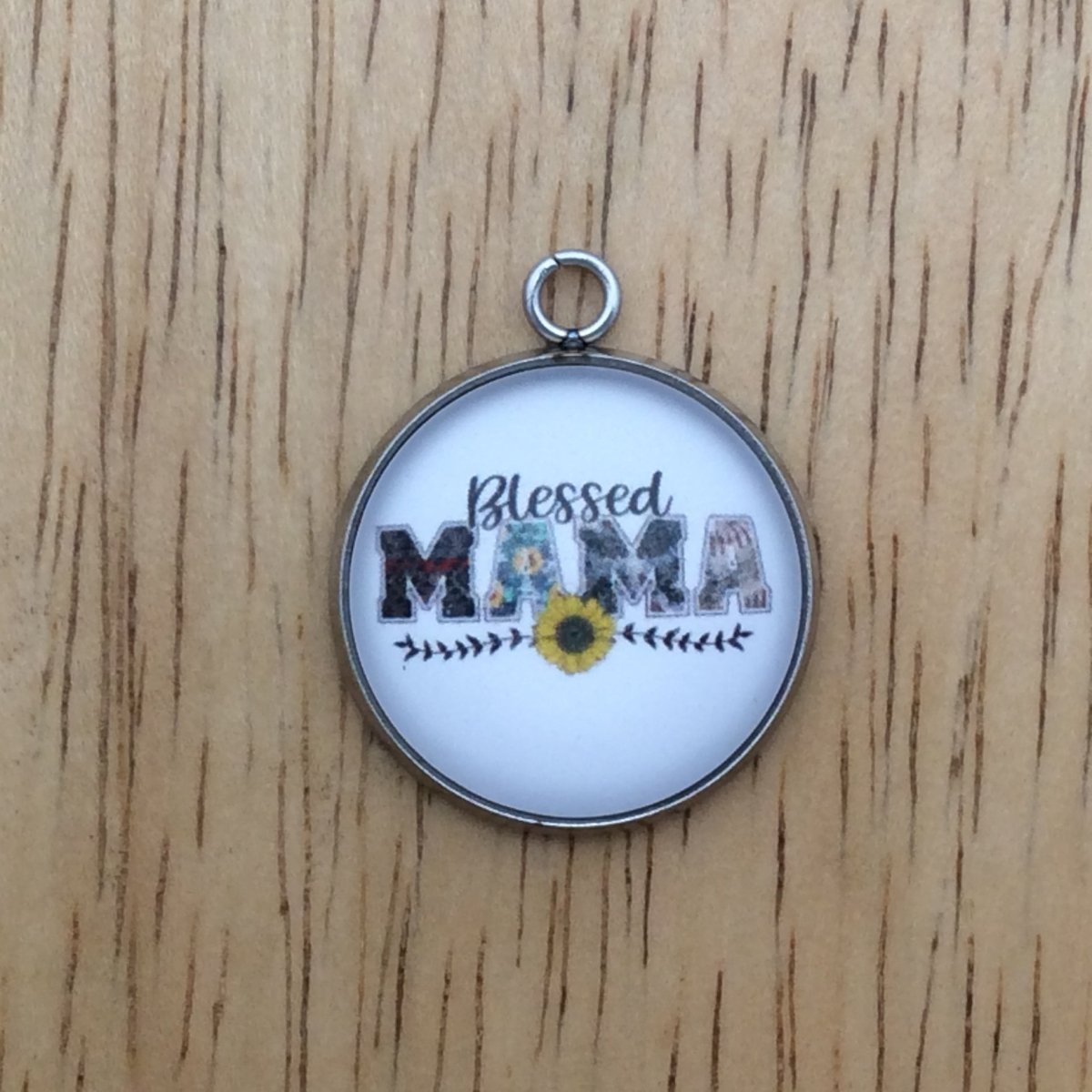 western mom glass cabochon charm