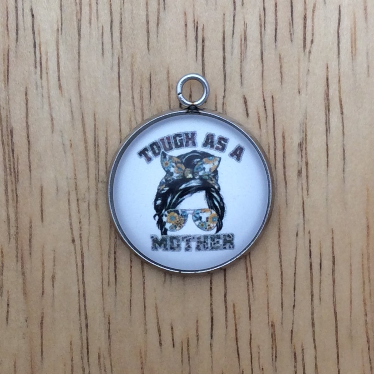 western mom glass cabochon charm