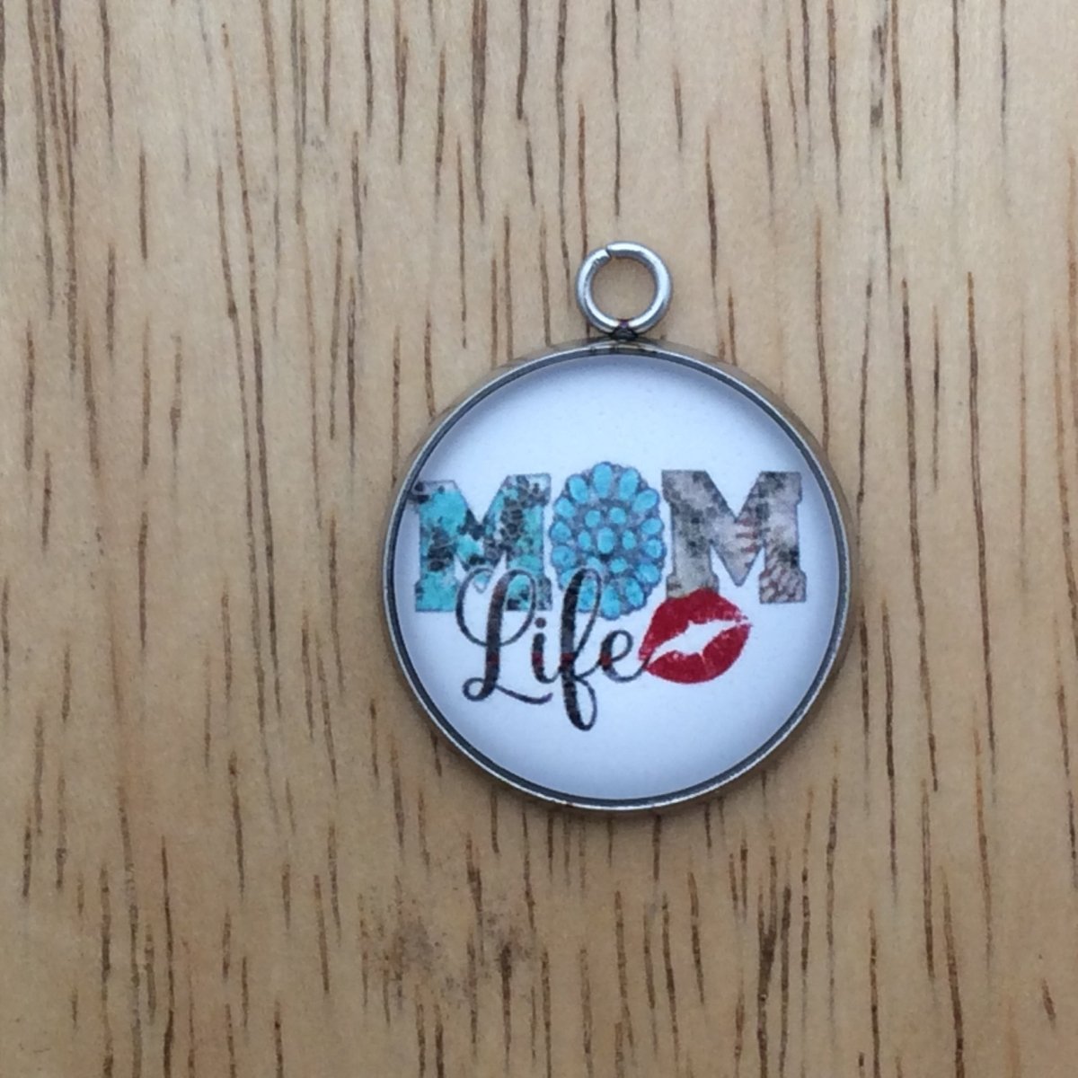 western mom glass cabochon charm