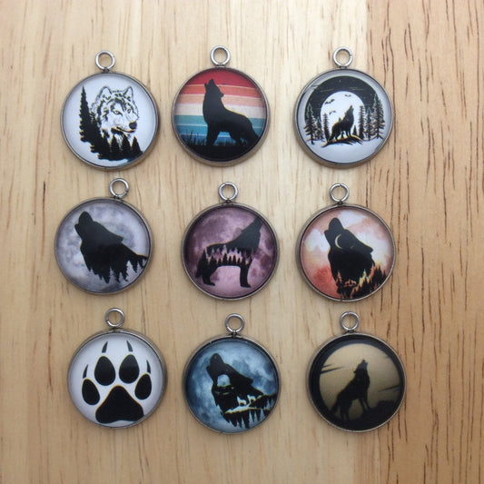 Wolf Glass Cabochon Charms For Making Jewelry - ILikeWorms
