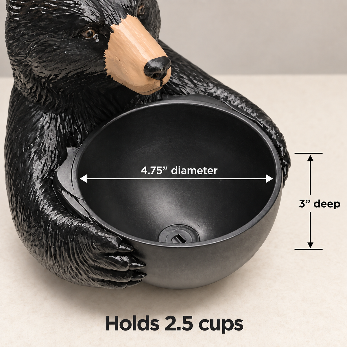 Black Bear Bird Feeder Wall Fence Mounted or Freestanding Garden Decor