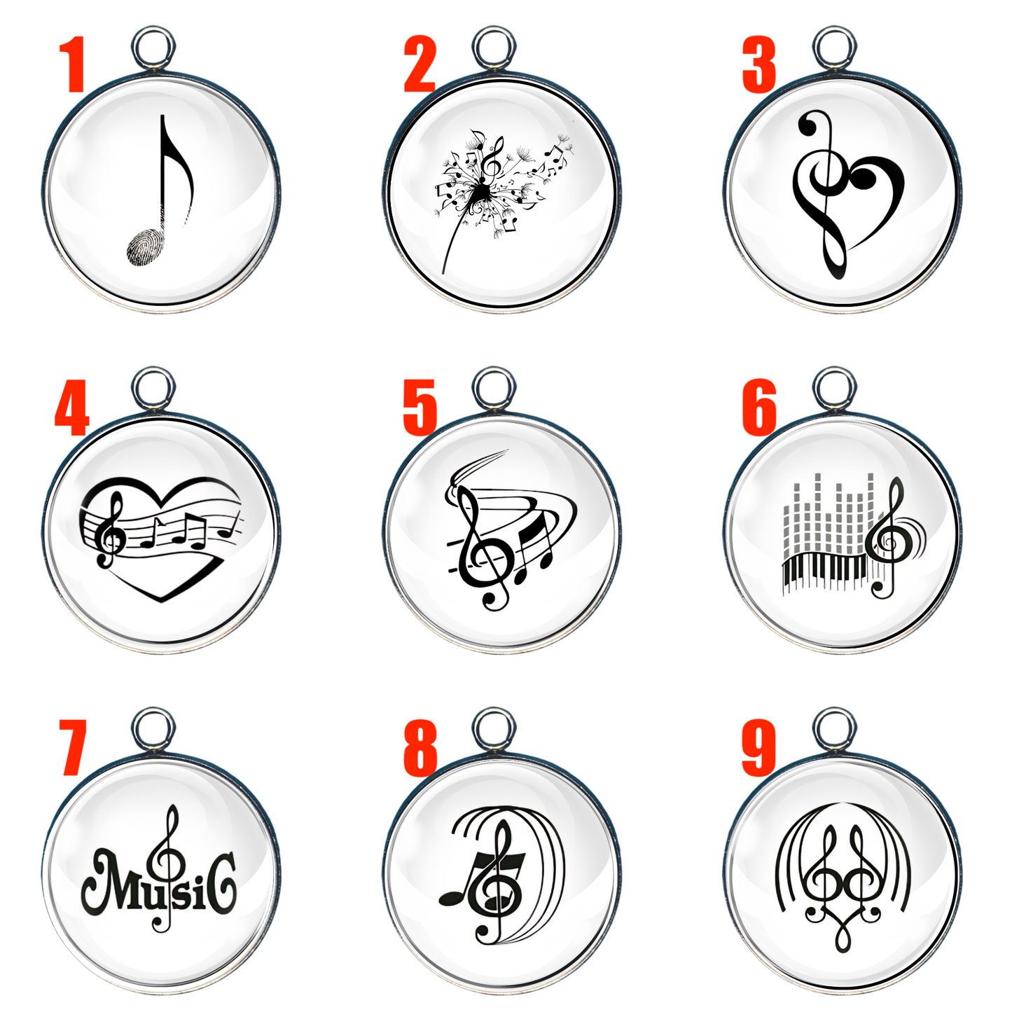 Musical Note Charms – A Symphony of Style - Glass Cabochon Charms