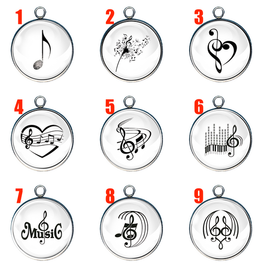 Musical Note Charms – A Symphony of Style - Glass Cabochon Charms