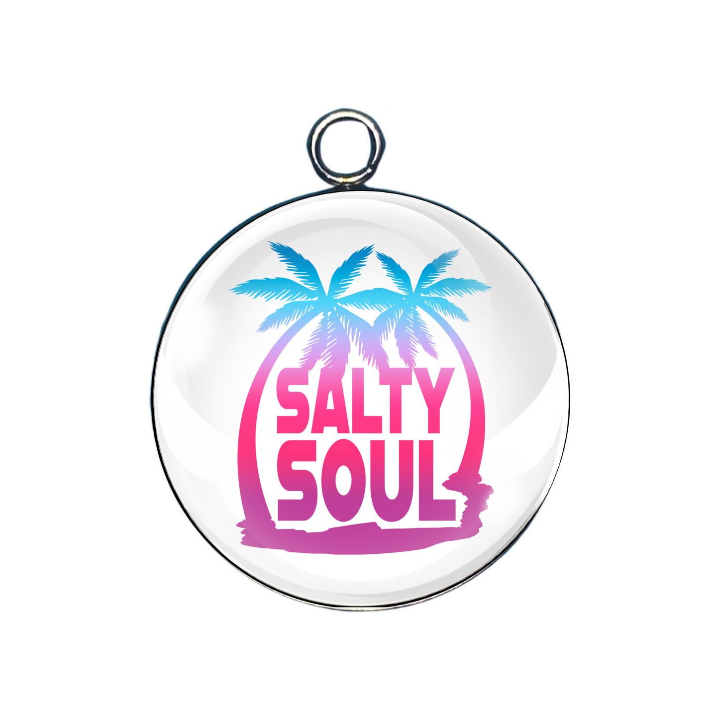 Salty glass cabochon charm