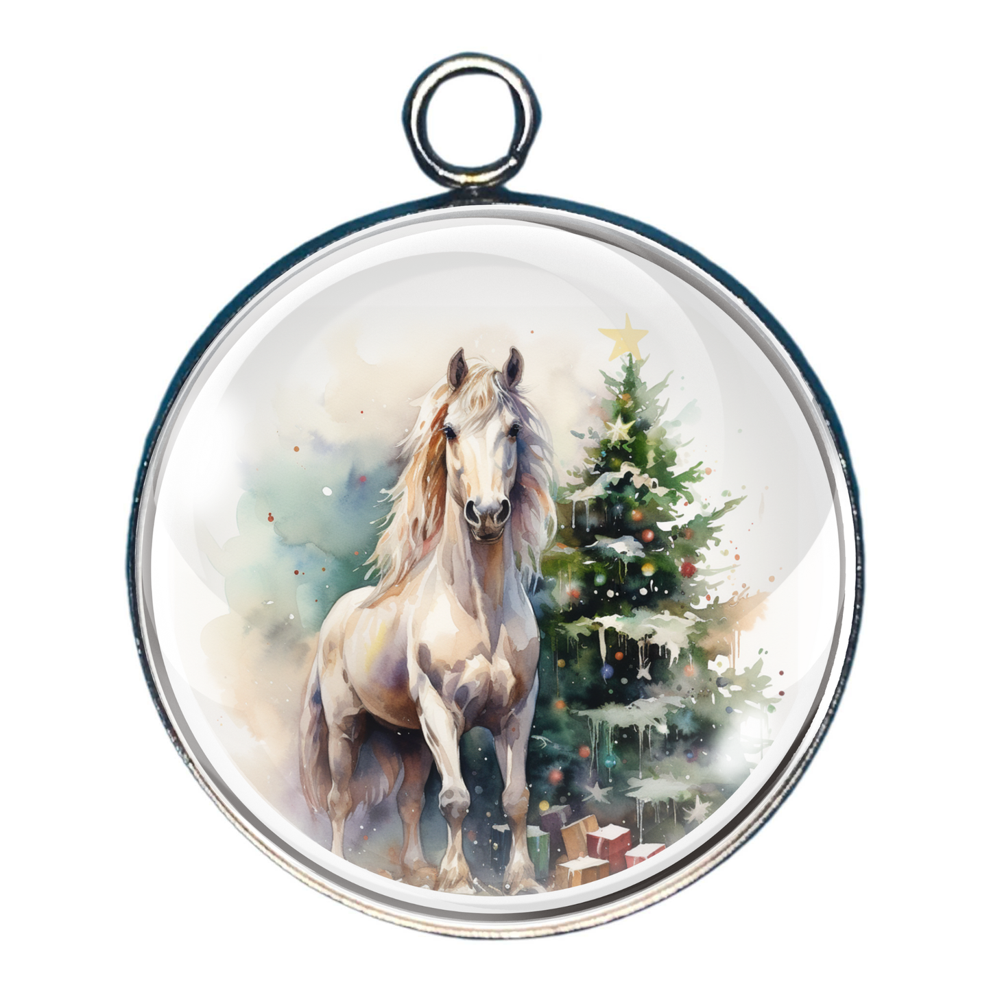 Cowboy Christmas Charms – Santa on Horseback, Festive Horses & Snowy Trees