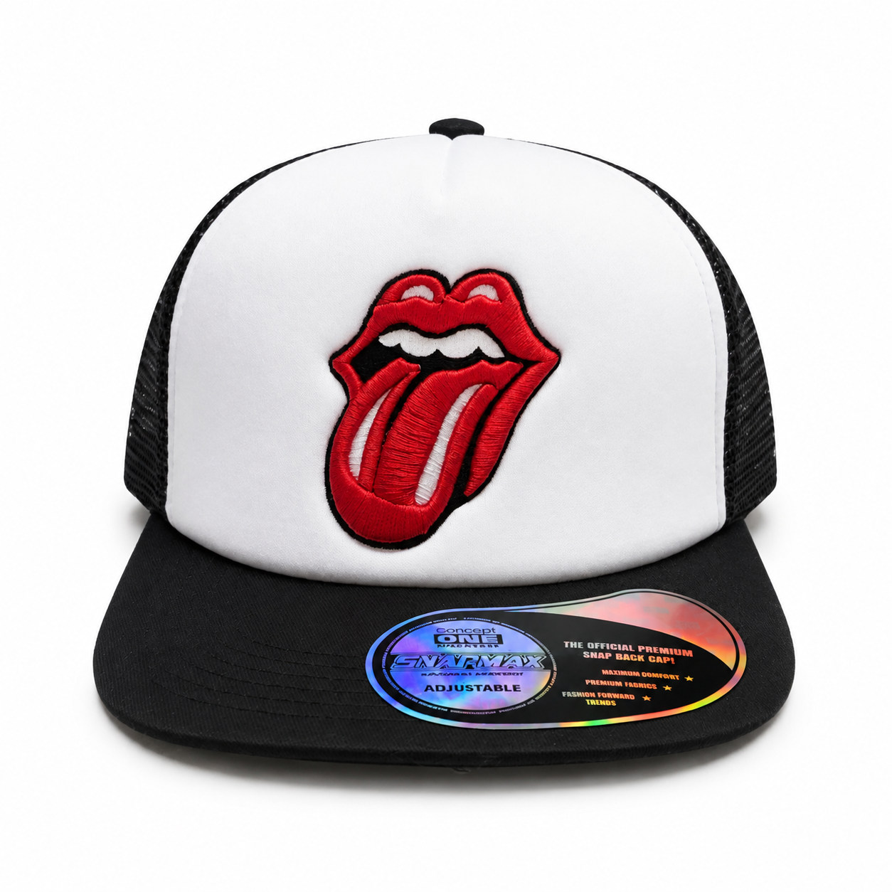 Rolling Stones Tongue Logo Mesh Trucker Hat | Adjustable