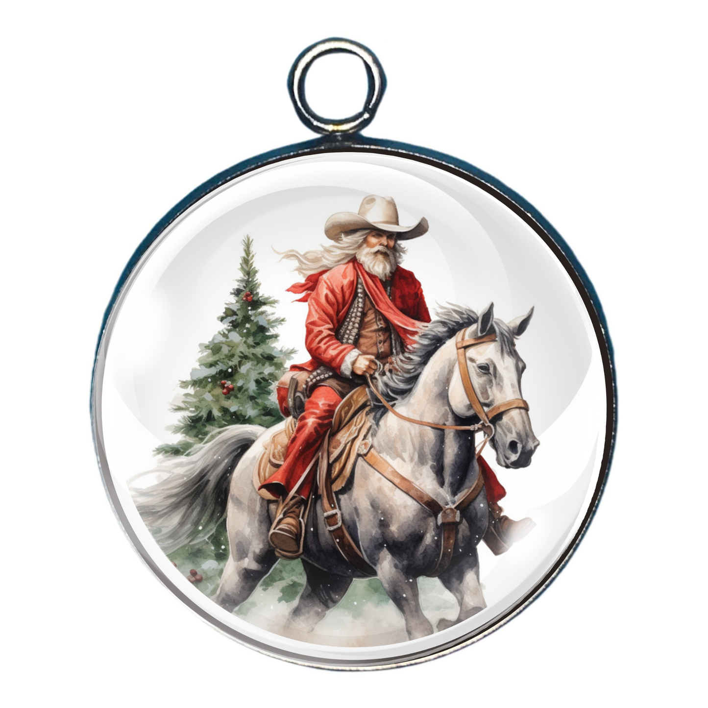 Cowboy Christmas Charms – Santa on Horseback, Festive Horses & Snowy Trees