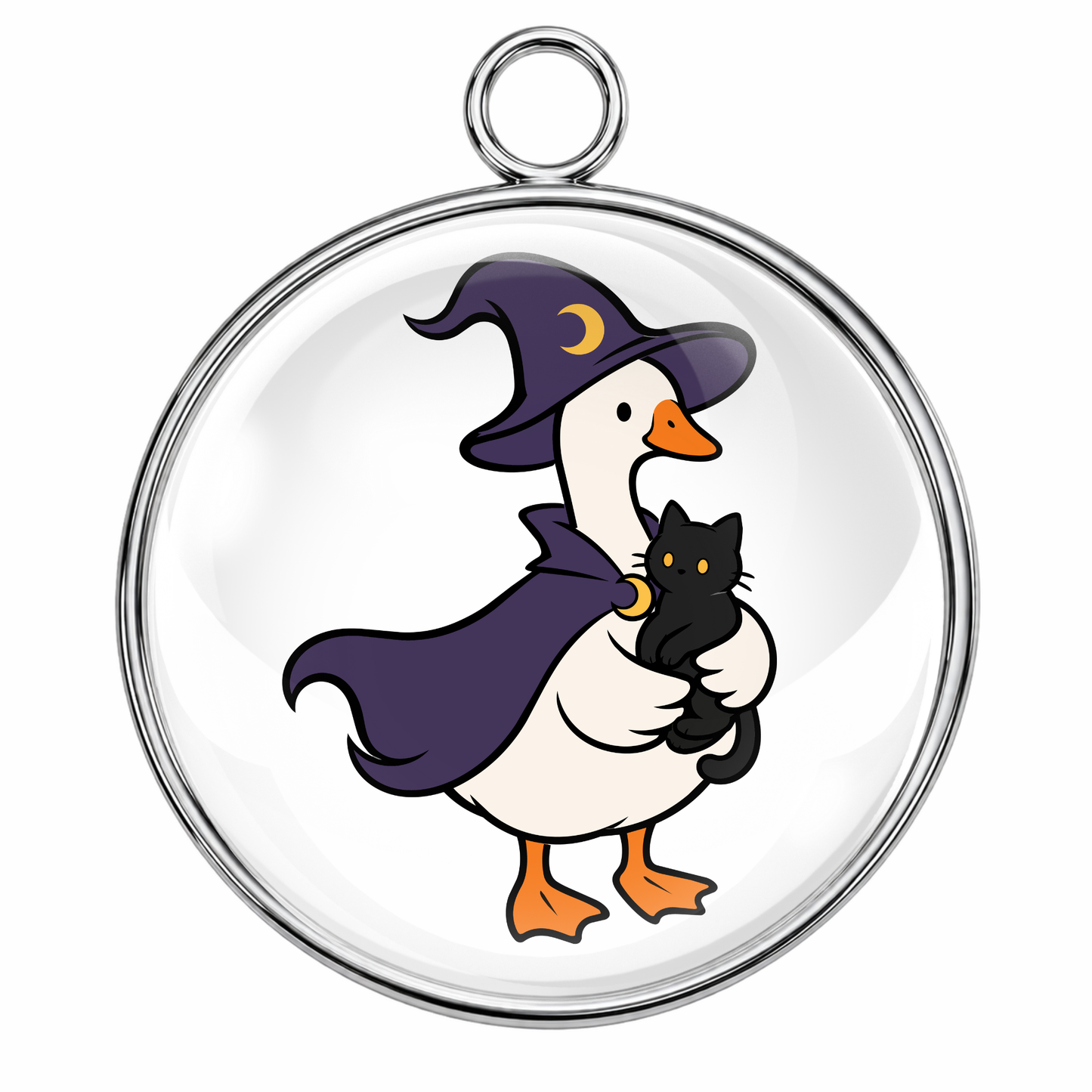 Cute Halloween Goose Glass Cabochon Charms – Witch, Ghost, Mummy, Vampire, Bat & Trick or Treat Images for Jewelry Making