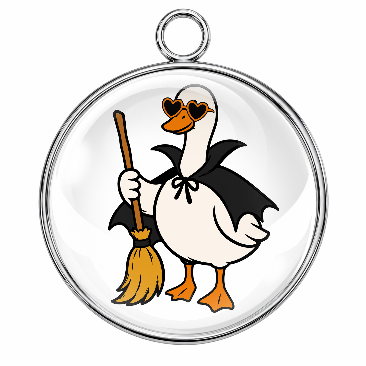 Cute Halloween Goose Glass Cabochon Charms – Witch, Ghost, Mummy, Vampire, Bat & Trick or Treat Images for Jewelry Making