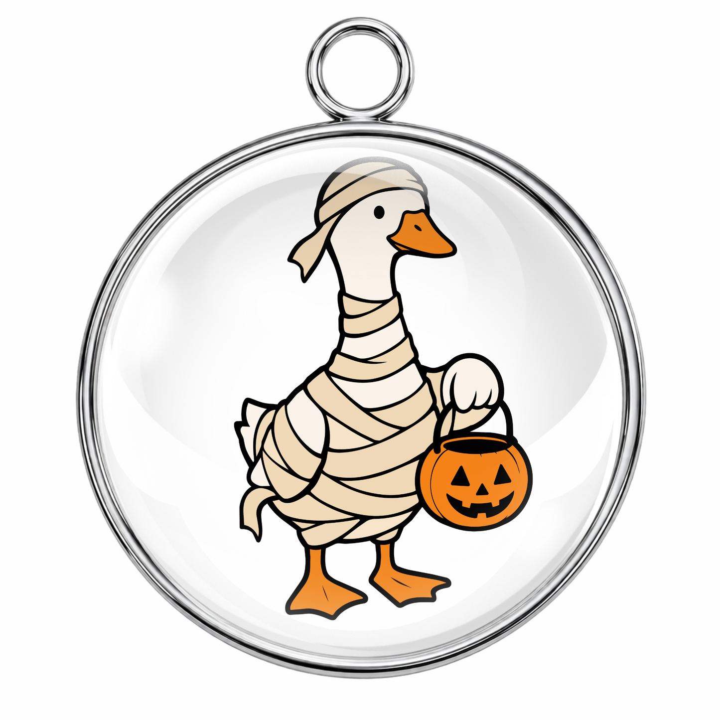 Cute Halloween Goose Glass Cabochon Charms – Witch, Ghost, Mummy, Vampire, Bat & Trick or Treat Images for Jewelry Making