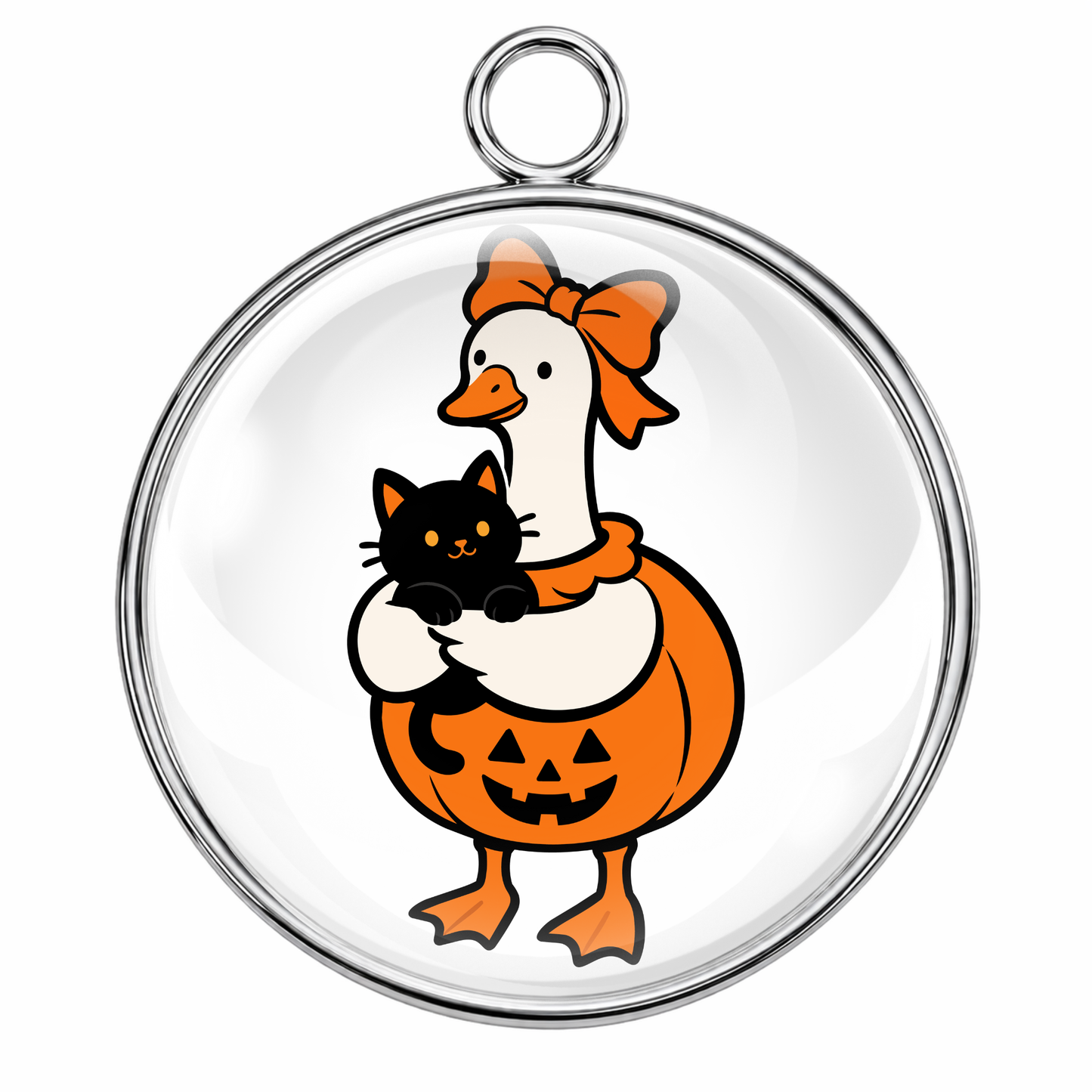 Cute Halloween Goose Glass Cabochon Charms – Witch, Ghost, Mummy, Vampire, Bat & Trick or Treat Images for Jewelry Making