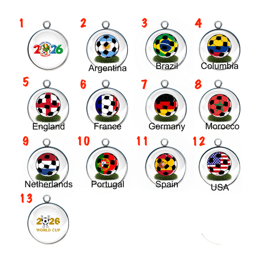 Soccer Ball Country Flag Charms | Football Team Charms | World Cup Soccer