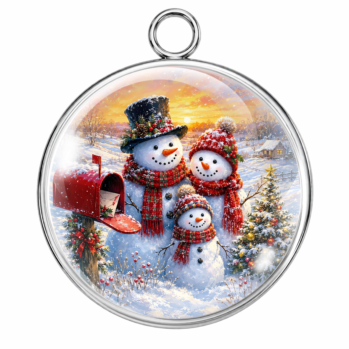 Ornamental Christmas Glass Cabochon Charms Holiday Jewelry Making Craft Pendants