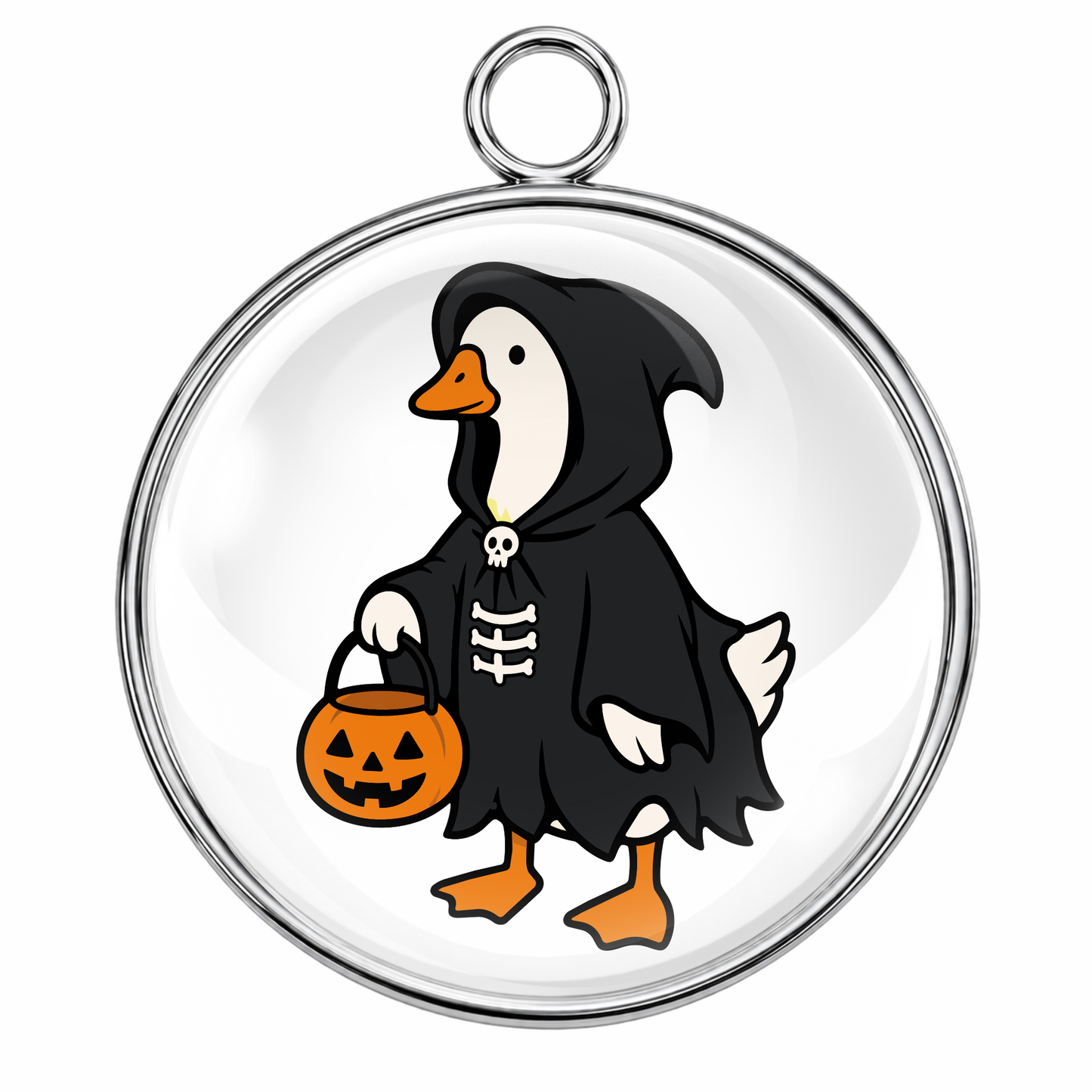 Cute Halloween Goose Glass Cabochon Charms – Witch, Ghost, Mummy, Vampire, Bat & Trick or Treat Images for Jewelry Making
