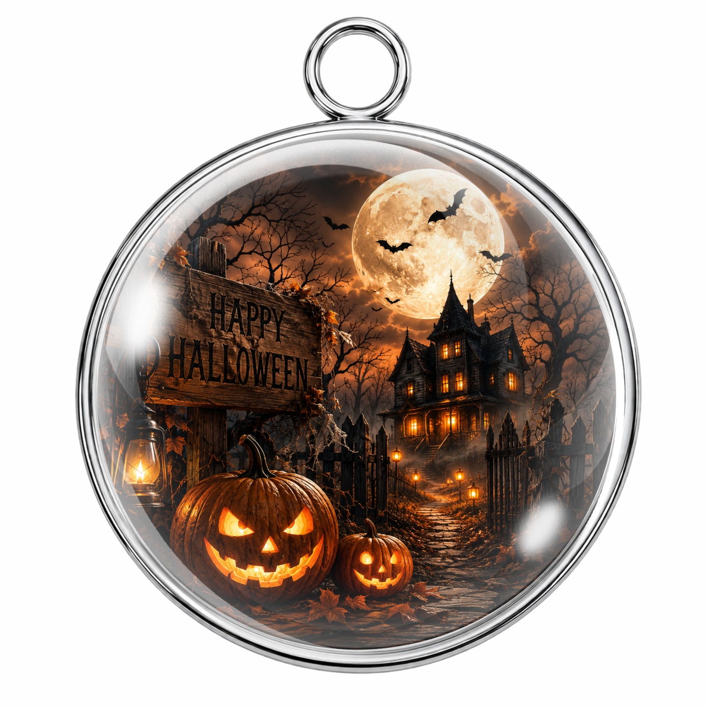 Halloween Legends Glass Cabochon Charms – Premium Handmade Jewelry Supplies