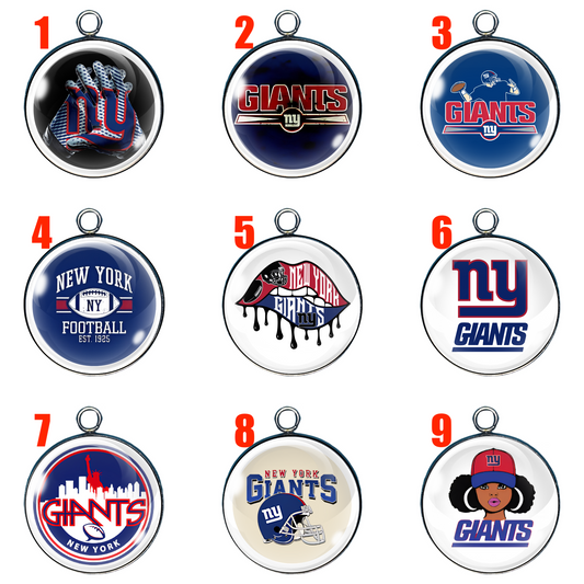 9 NY Giants glass cabochon charms