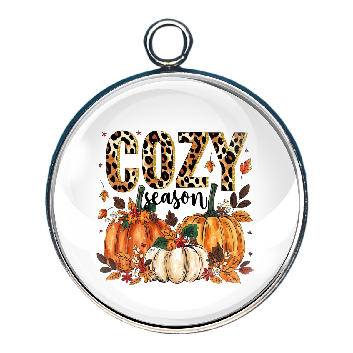 Fall, Halloween & Autumn Harvest Glass Cabochon Charms