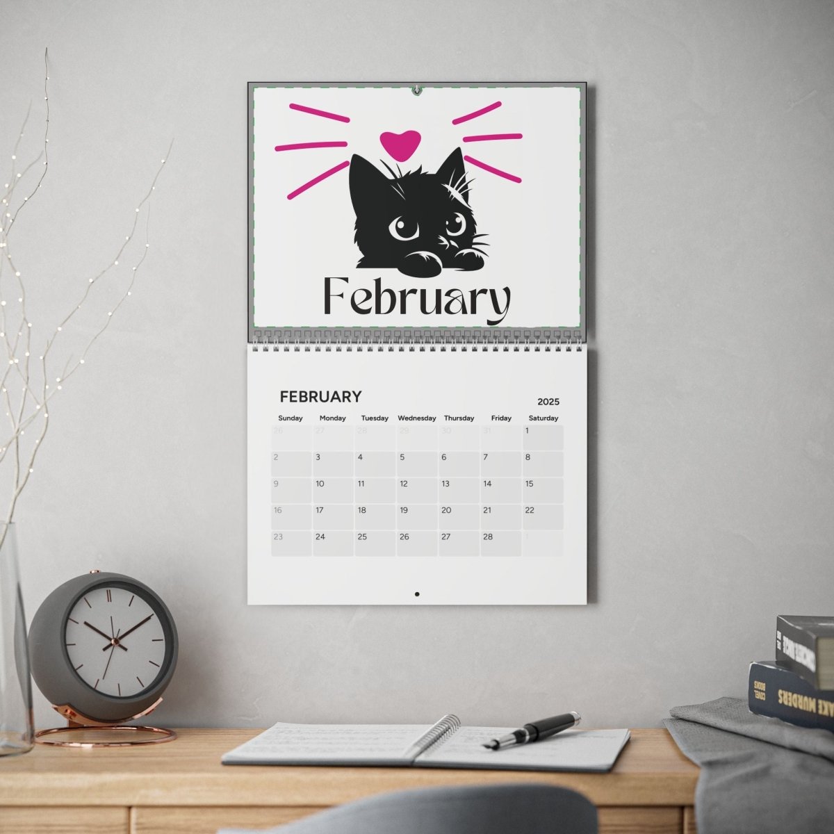 2025 Kitties Wall Calendar, Cat Lover Calendar