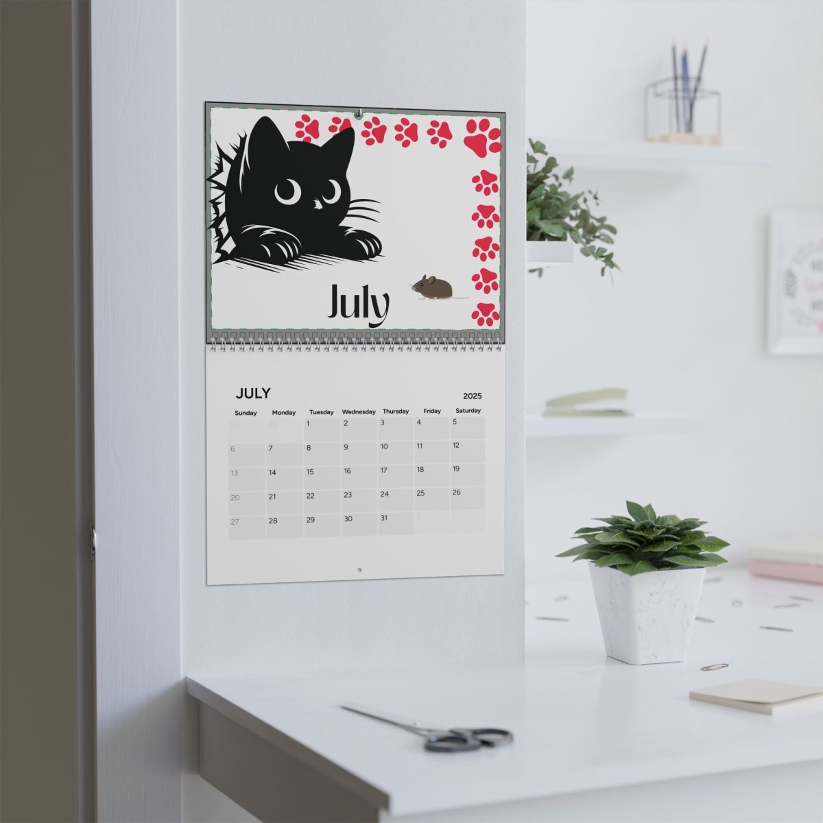 2025 Kitties Wall Calendar, Cat Lover Calendar