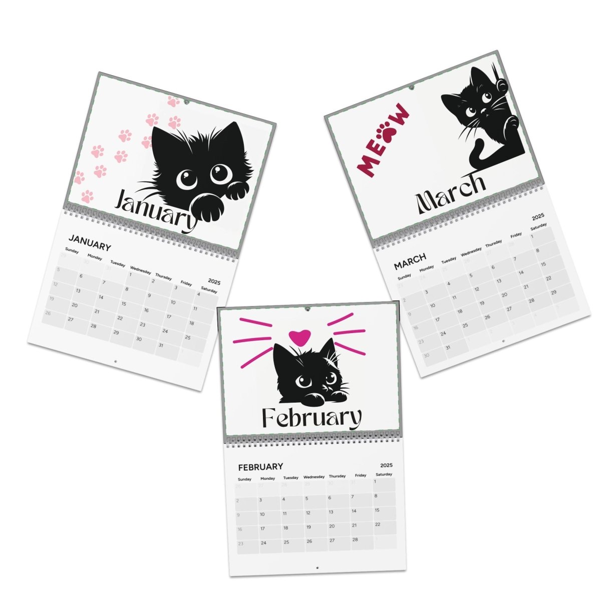 2025 Kitties Wall Calendar, Cat Lover Calendar