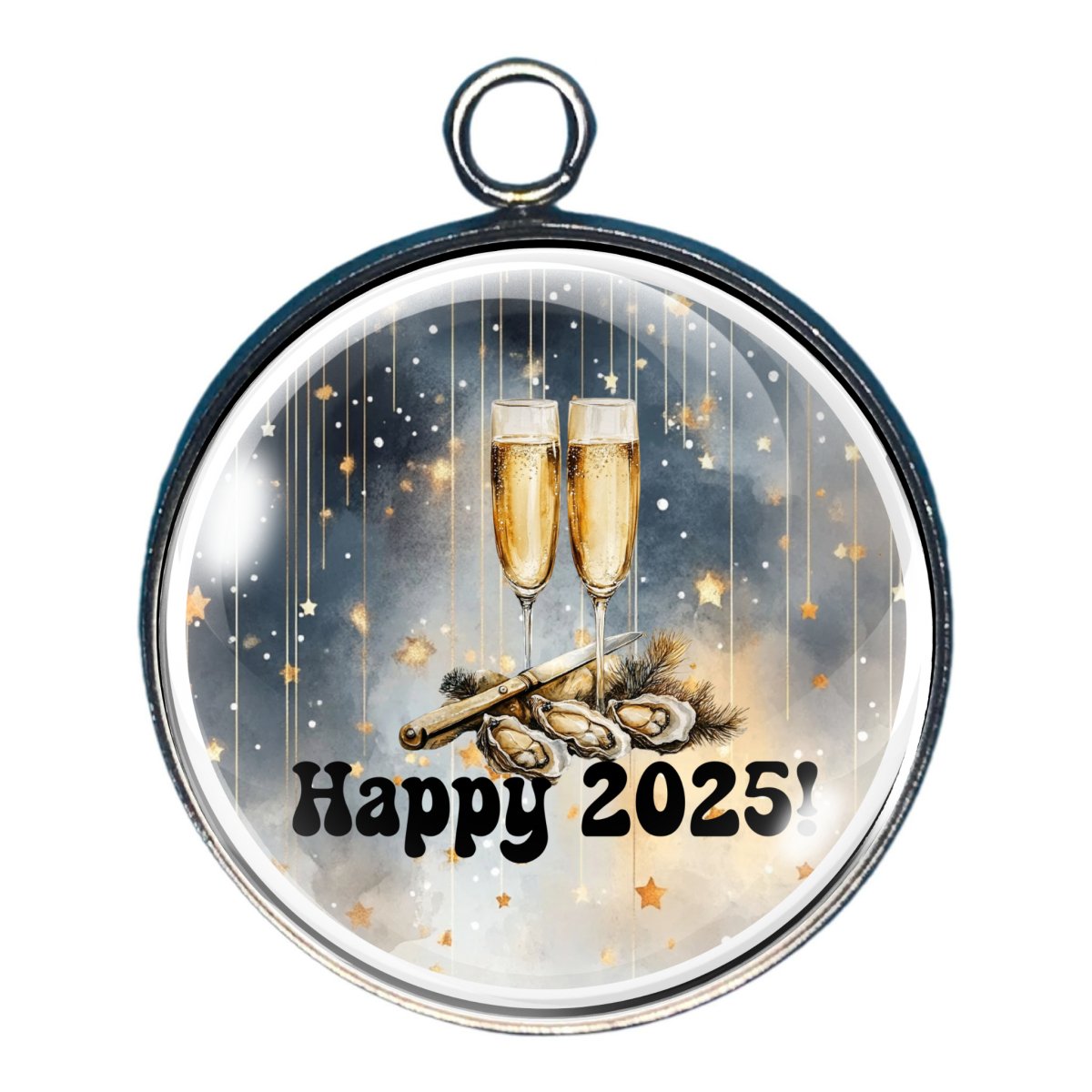 2025 New Years Charms – Celebrate Fresh Beginnings - Glass Cabochon Charms