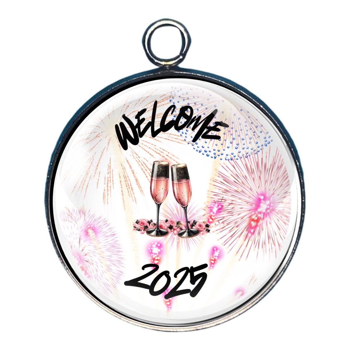 2025 New Years Charms – Celebrate Fresh Beginnings - Glass Cabochon Charms