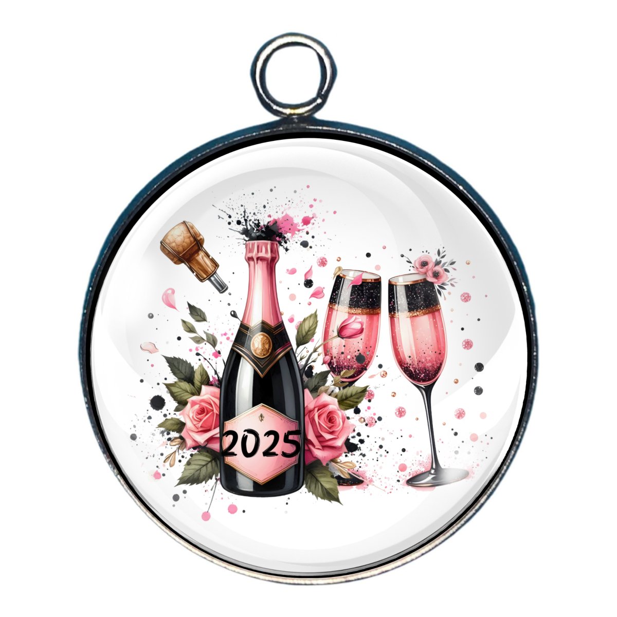 2025 New Years Charms – Celebrate Fresh Beginnings - Glass Cabochon Charms