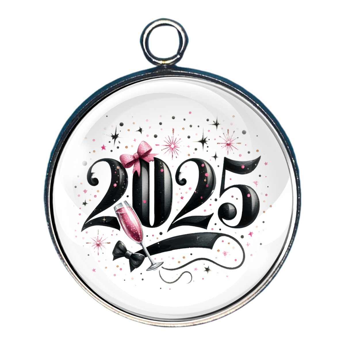 2025 New Years Charms – Celebrate Fresh Beginnings - Glass Cabochon Charms