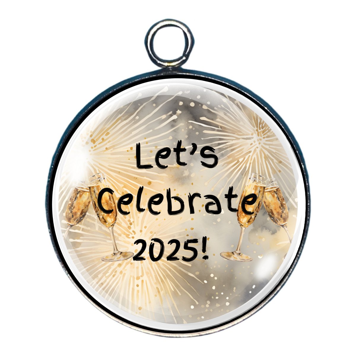 2025 New Years Charms – Celebrate Fresh Beginnings - Glass Cabochon Charms