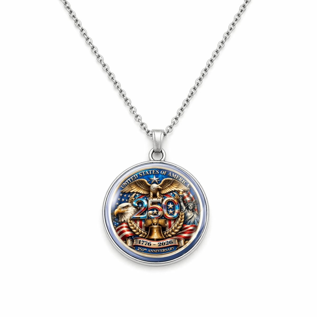 250th Anniversary USA Patriotic Necklace and Earring Set Freedom Jewelry Gift