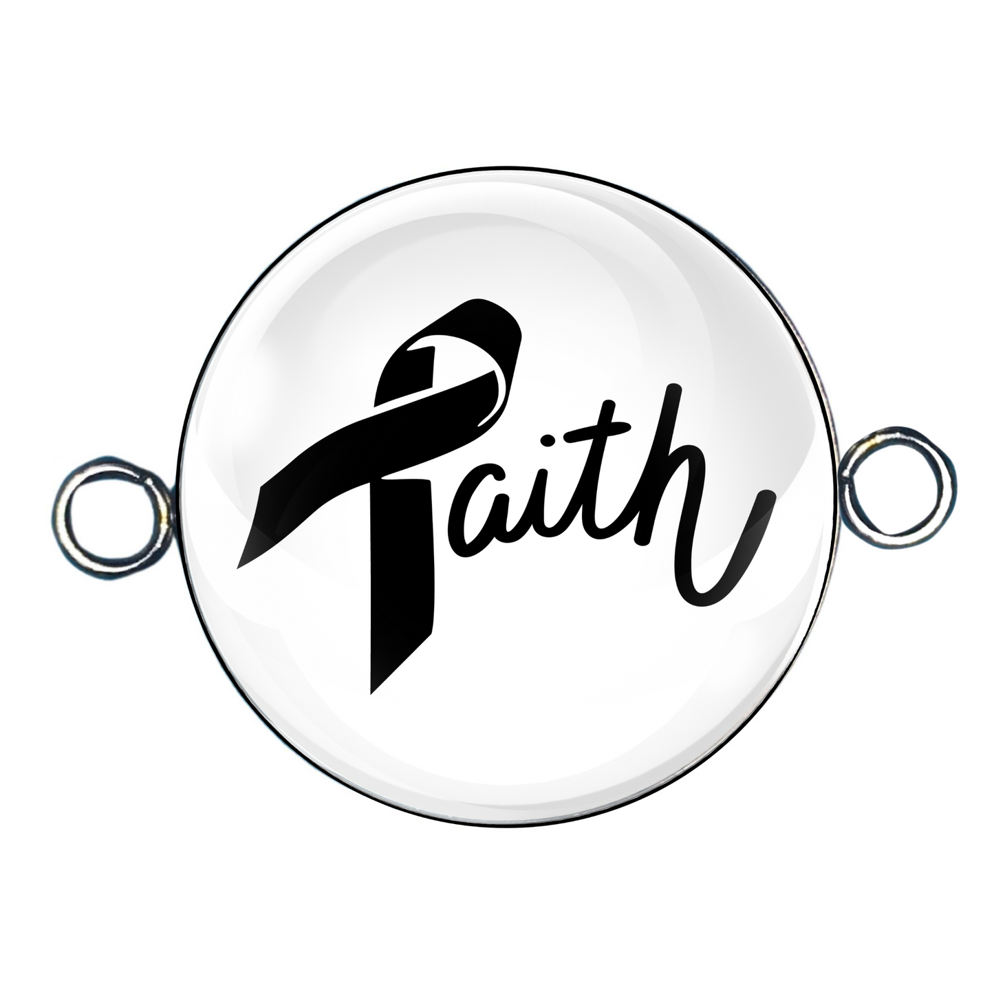 Double Eyelet Faith Cancer Awareness Bracelet/Necklace Charms