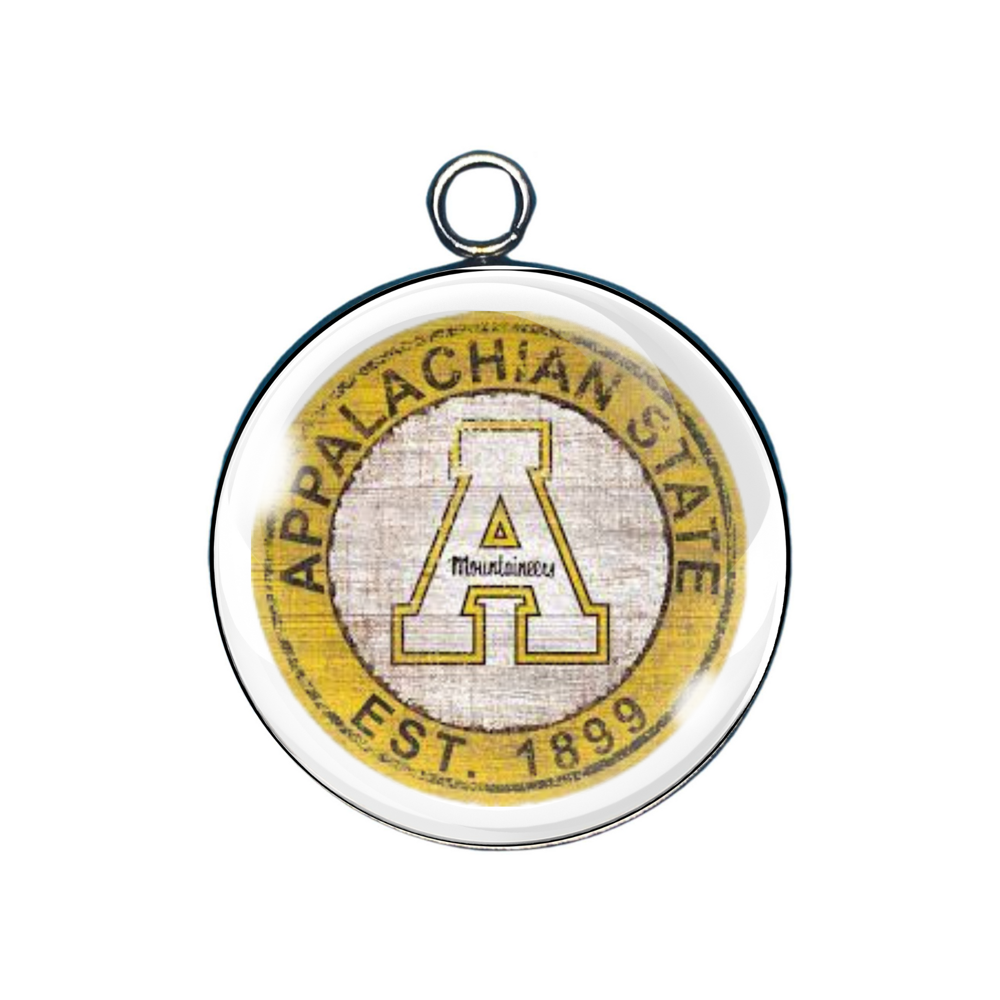 Appalachian state glass cabochon charm