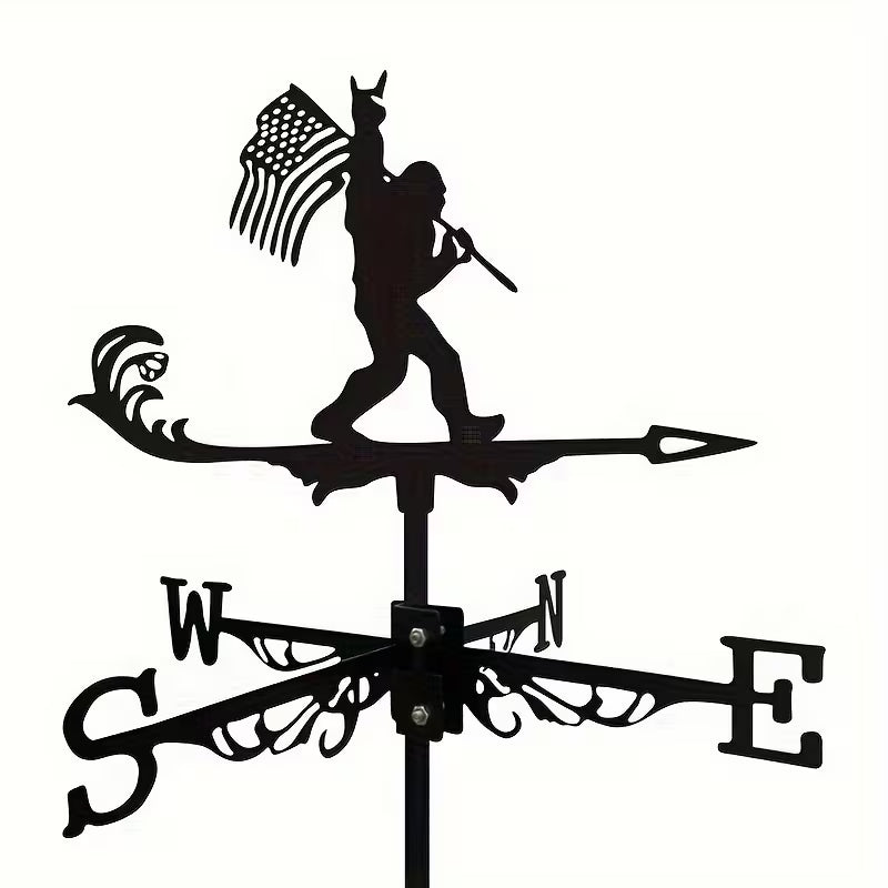 Bigfoot American Flag Metal Weathervane – Outdoor Roof, Barn, Garage & Garden Decor
