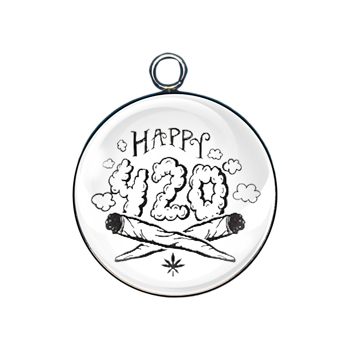 420 Pot Charms, Glass Cabochon Charms