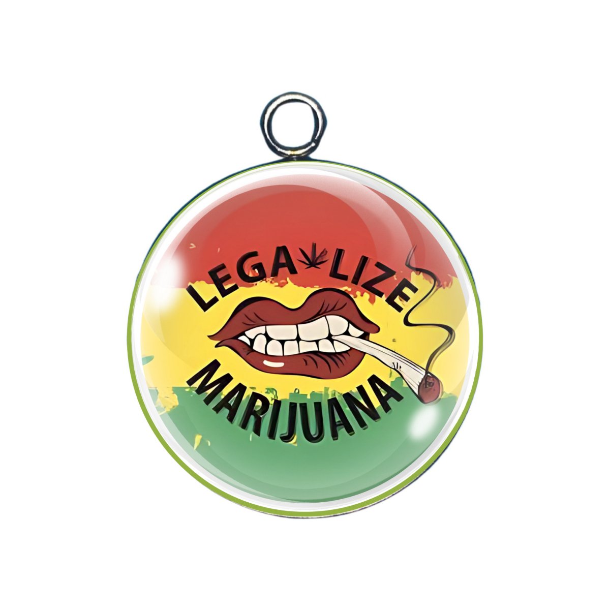 Marijuana glass cabochon charm