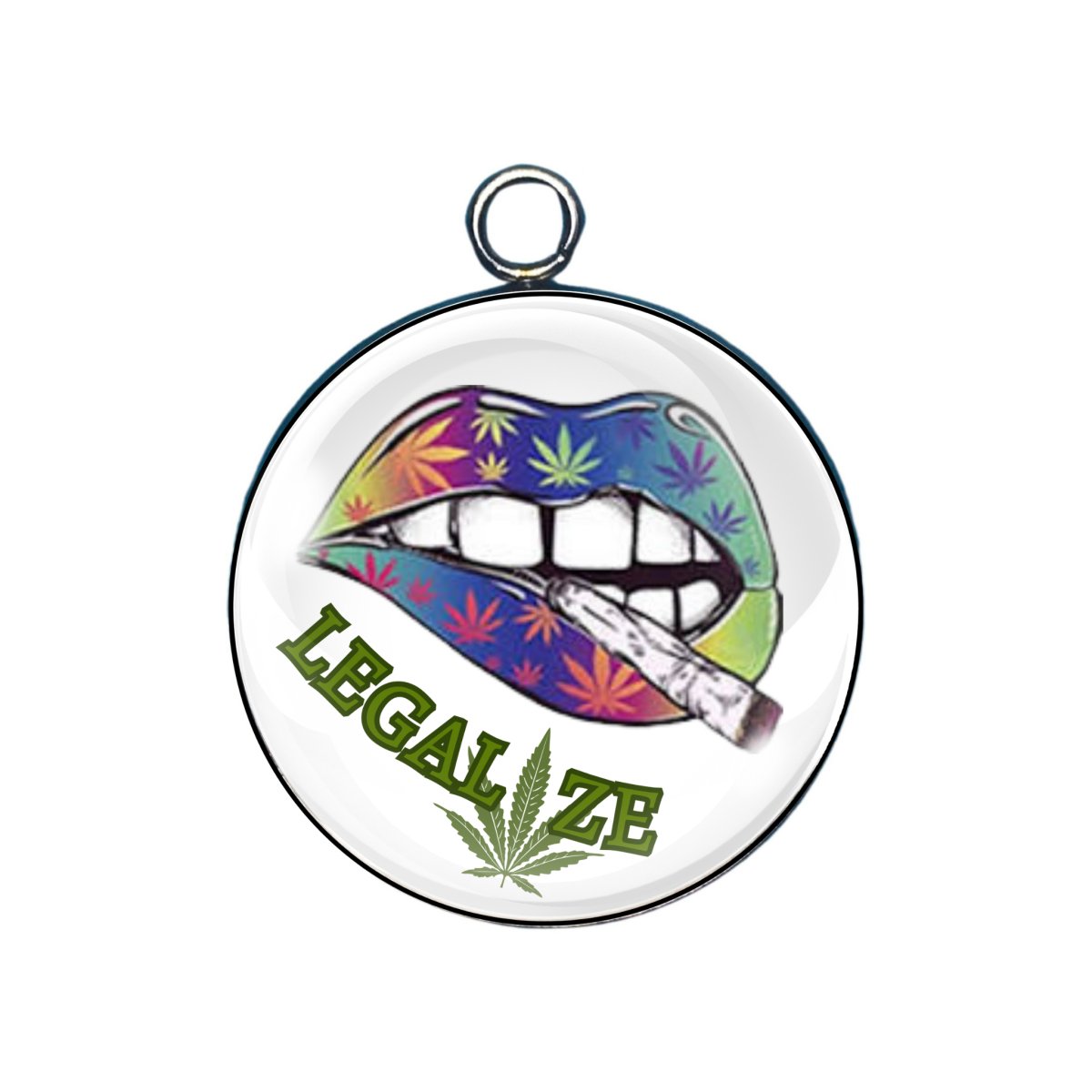 Marijuana glass cabochon charm