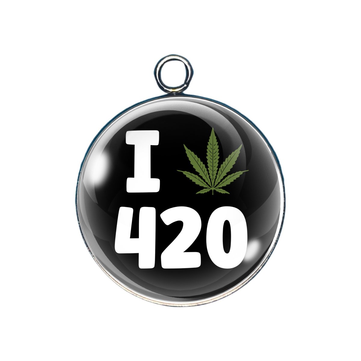 420 Pot Charms, Glass Cabochon Charms