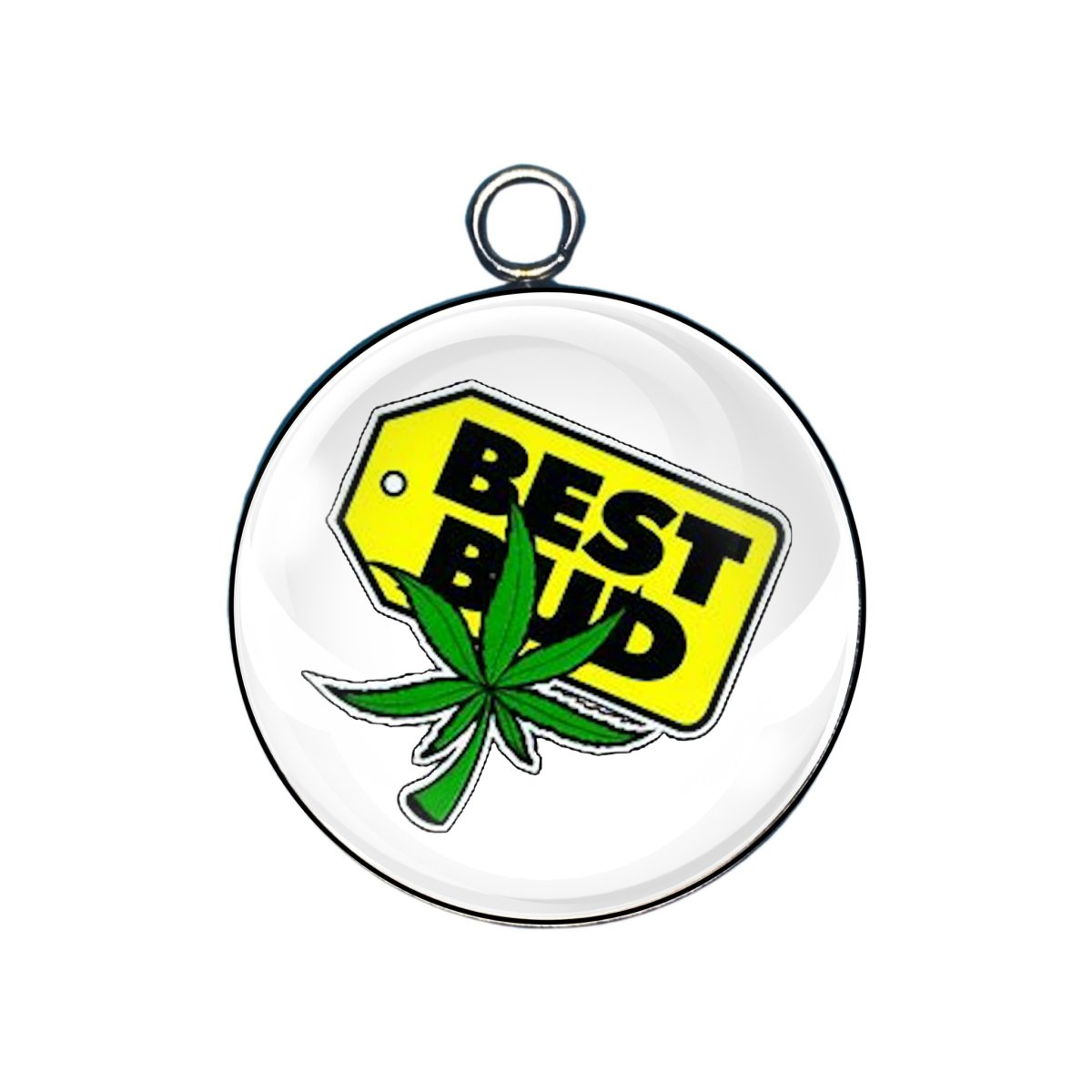 Marijuana glass cabochon charm