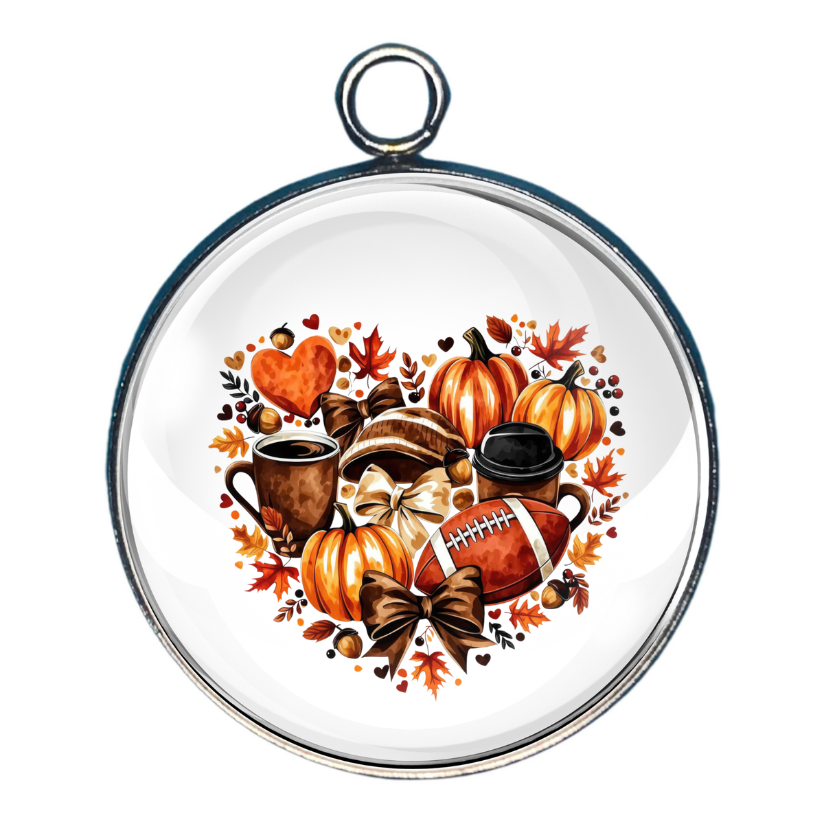 Fall, Halloween & Autumn Harvest Glass Cabochon Charms