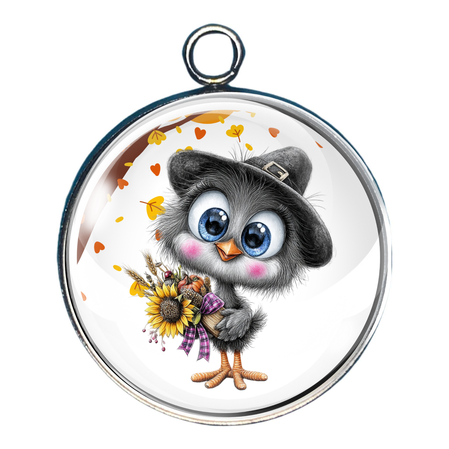 Fall Furry Friends, Autumn Woodland Animal Glass Cabochon Charms