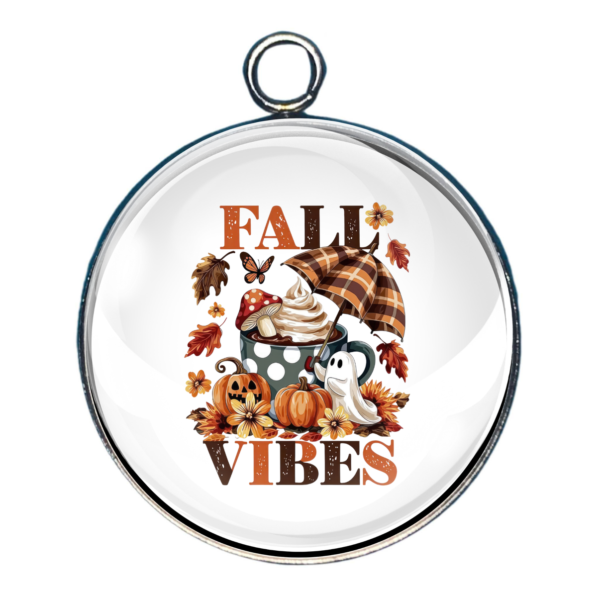 Fall, Halloween & Autumn Harvest Glass Cabochon Charms