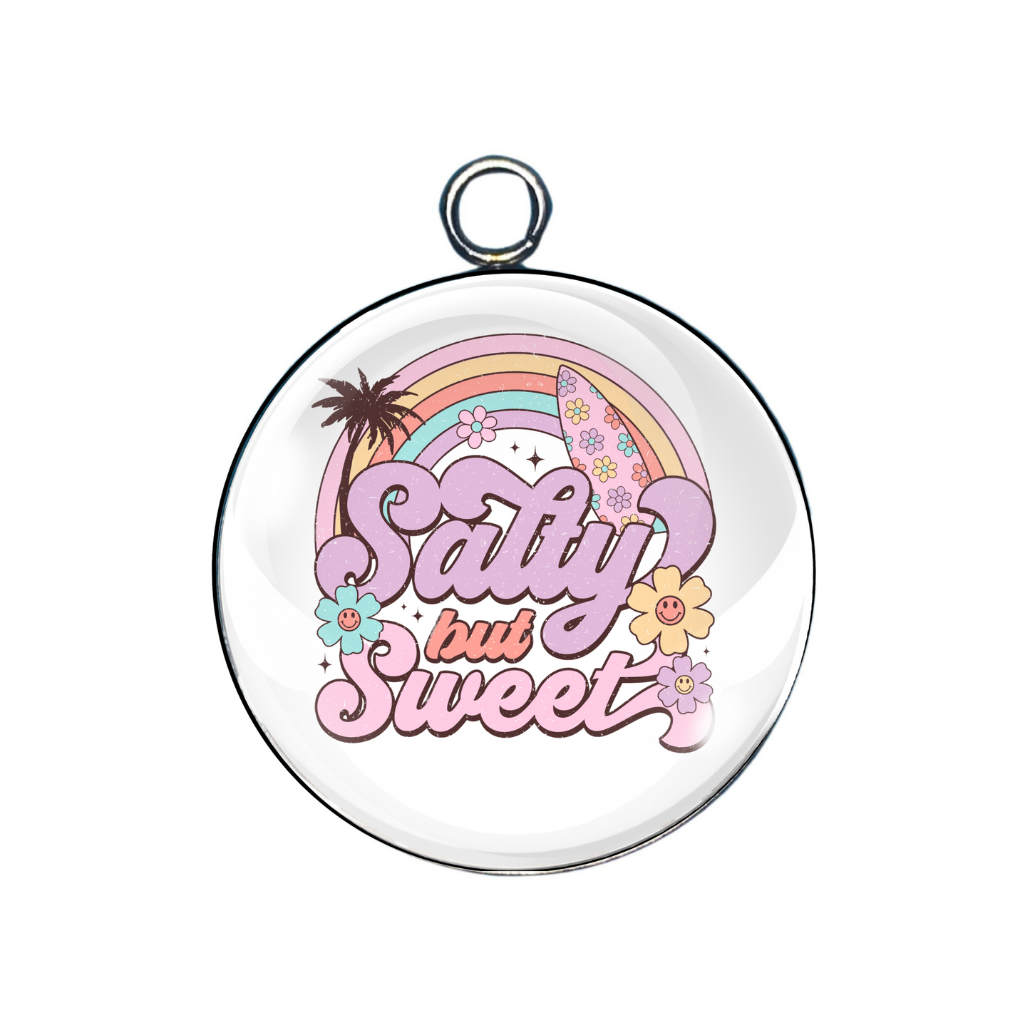 Salty glass cabochon charm