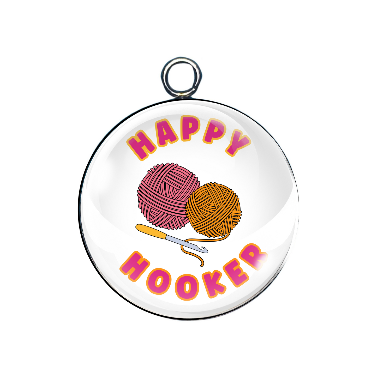 yarn glass cabochon charm