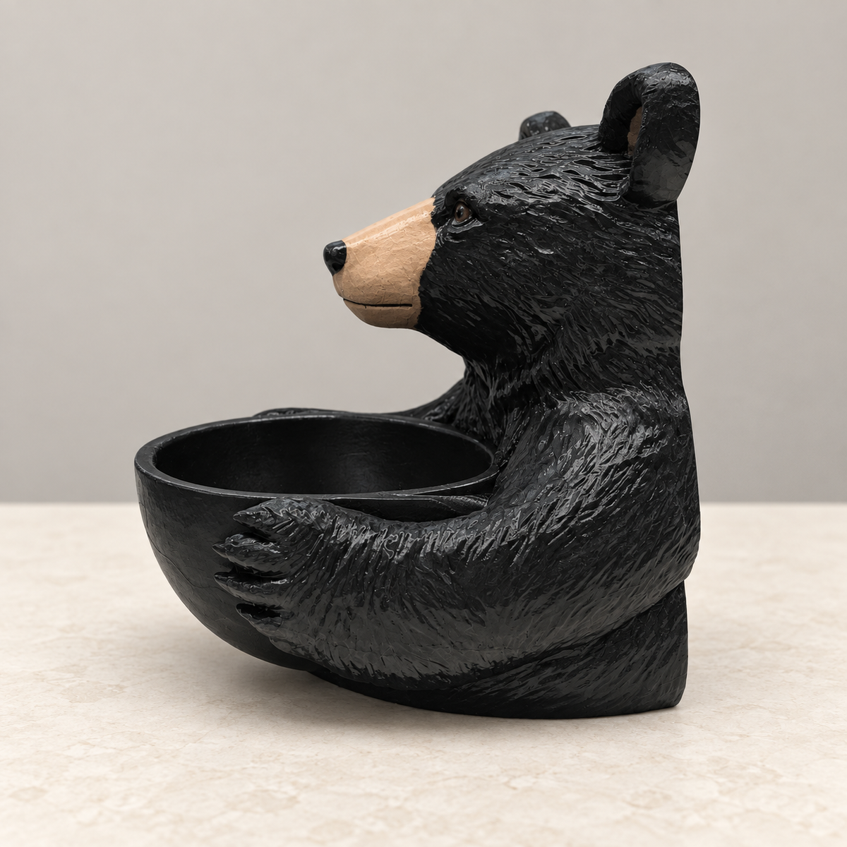 Black Bear Bird Feeder Wall Fence Mounted or Freestanding Garden Decor