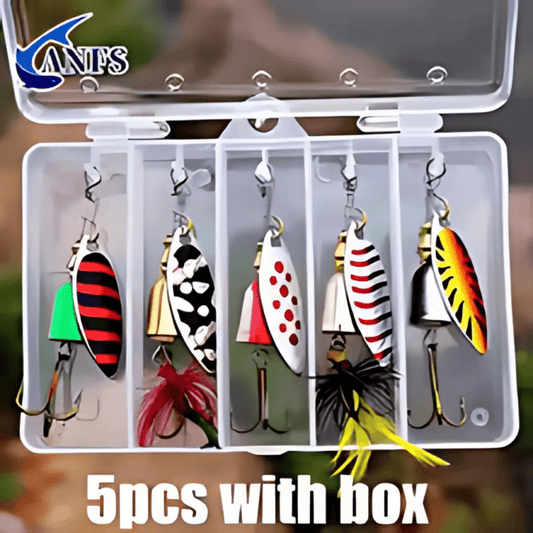 5pcs Fishing Lure, Spinner bait, Bass Trout Salmon Hard Metal Spinner Baits Kit