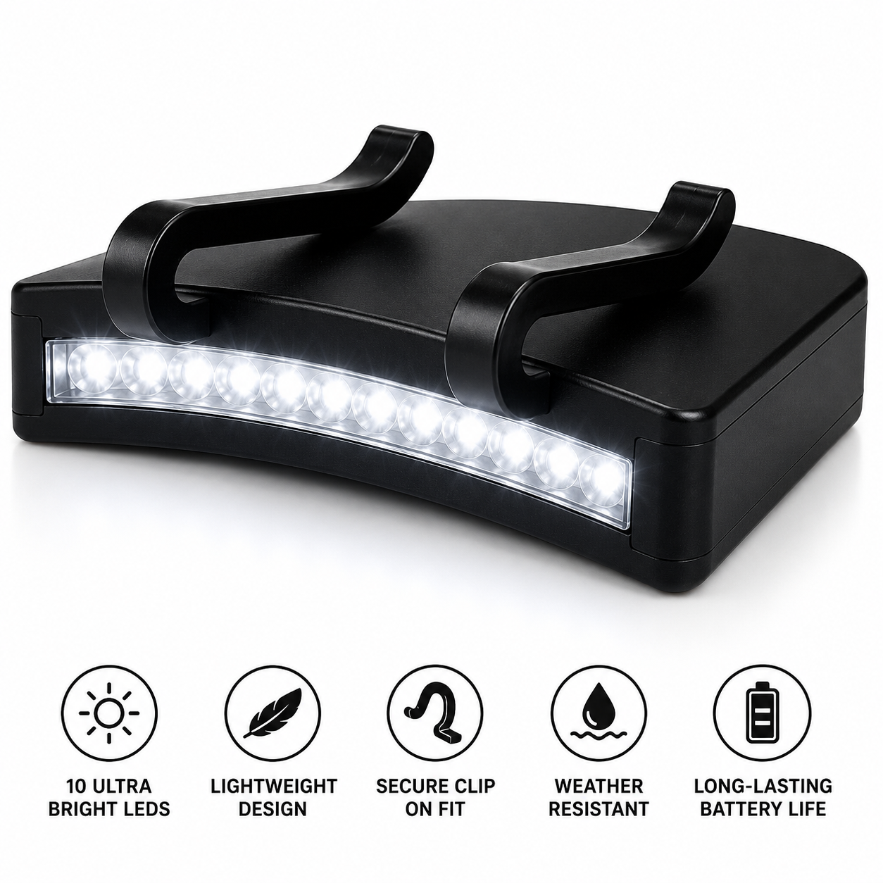 LED Hat Clip Light – 11 LED 400 Lumen Hands-Free Cap Light | Camping, Fishing, Hunting & Work Light