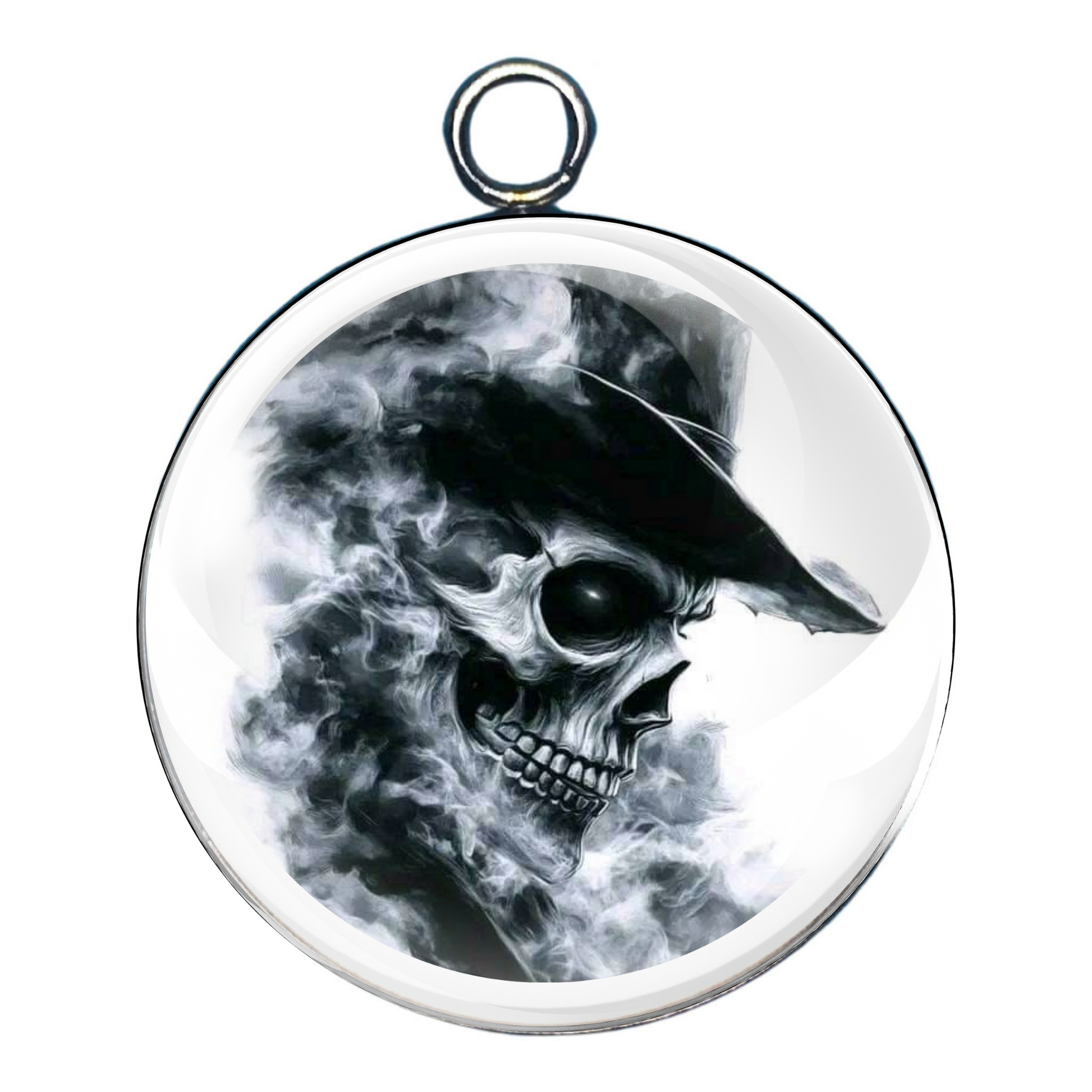 goth skull glass cabochon charm