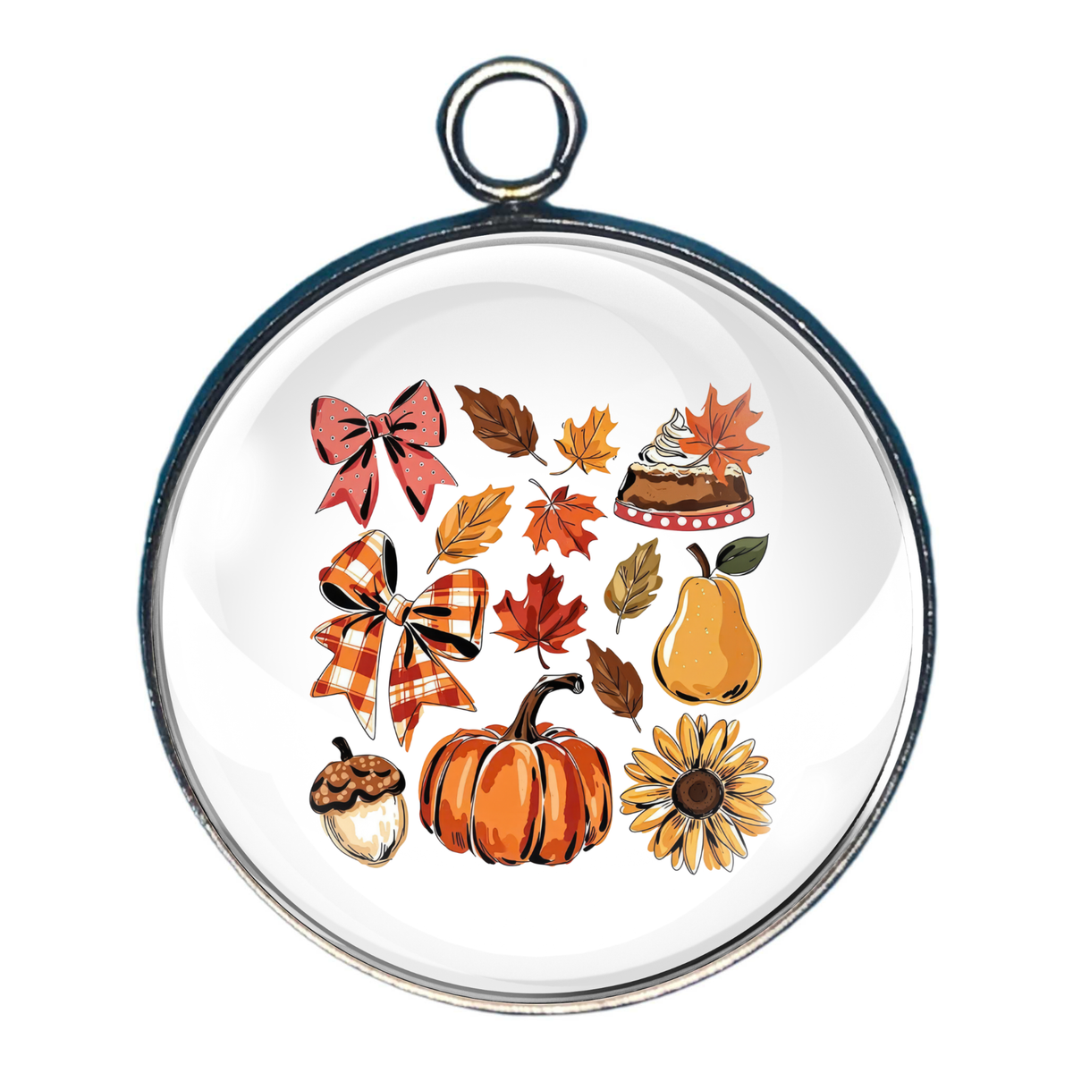 Fall, Halloween & Autumn Harvest Glass Cabochon Charms