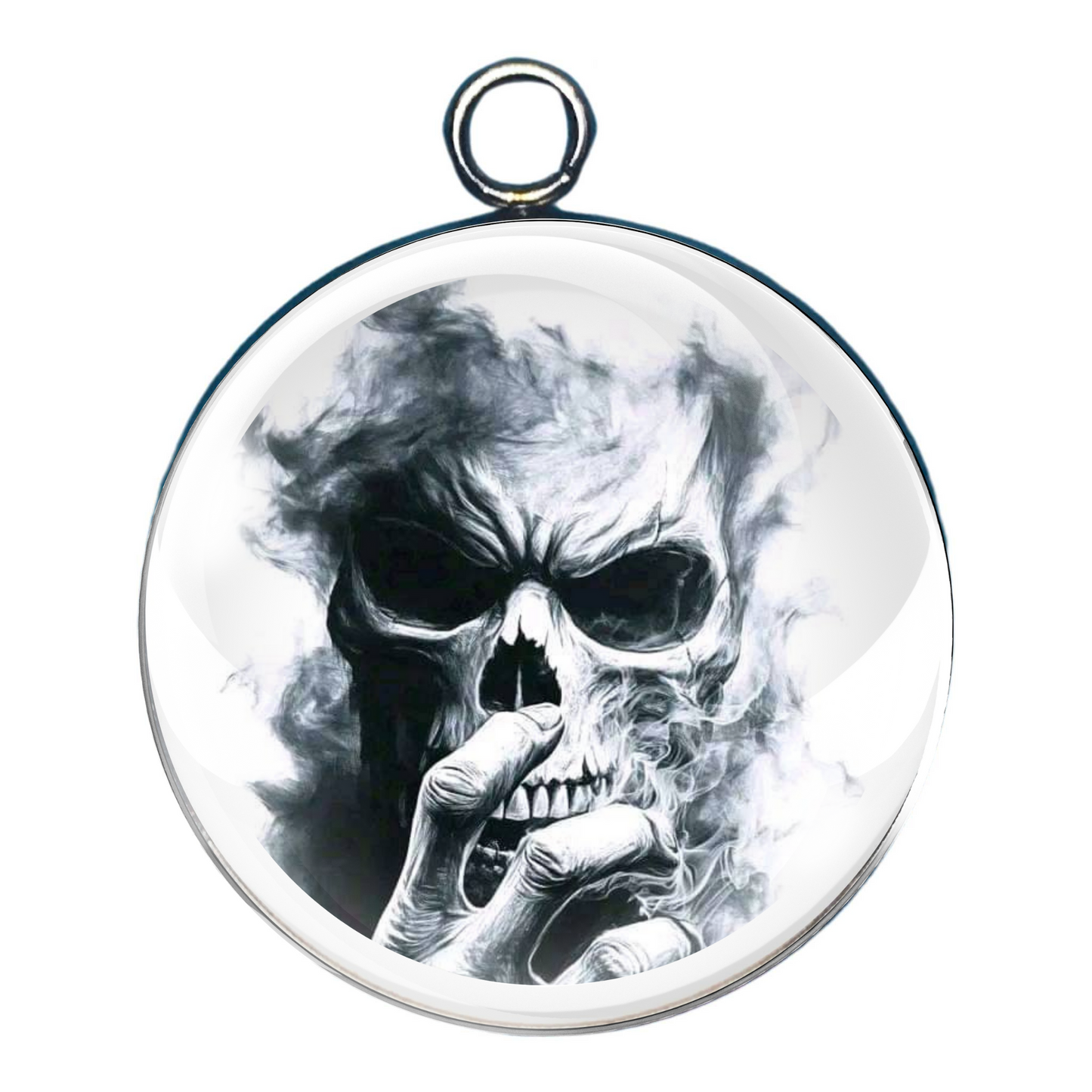 goth skull glass cabochon charm