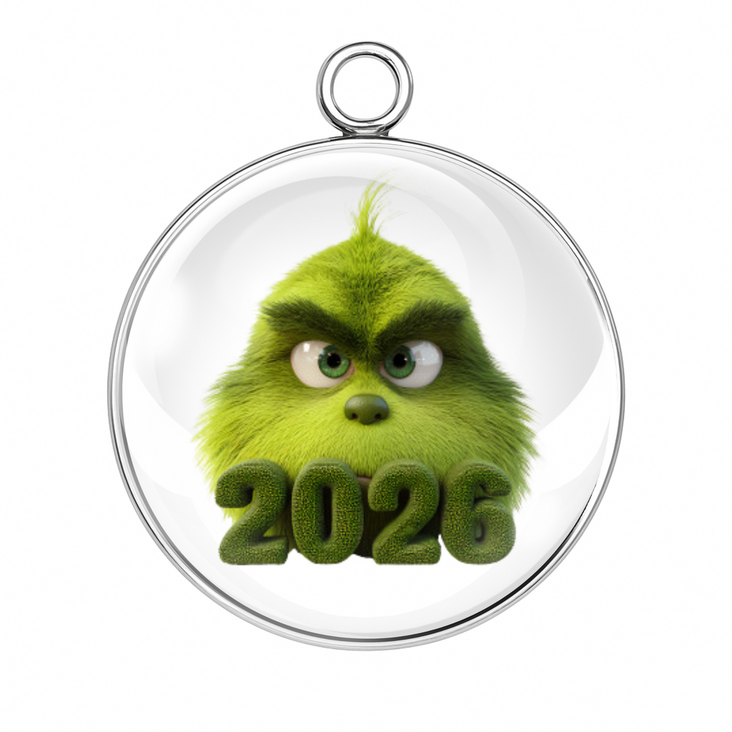 Style 6 – Grinch 2026
Alt Tag: “2026 Grinch Christmas cabochon charm for holiday jewelry”